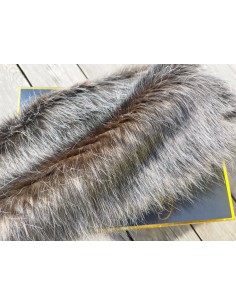 Kožešinový čtverec 48 × 48 cm – hnědá luxusní umělá kožešina, vlas 50 mm
