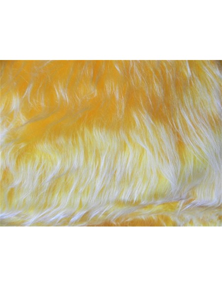 Kožešinový čtverec 48 × 48 cm – žlutý melír, umělá kožešina, vlas 45 mm