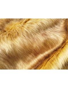 Luxusní umělá kožešina – metráž, zlatohnědá liška Golden Fox, vlas 40 mm, šíře 150 cm
