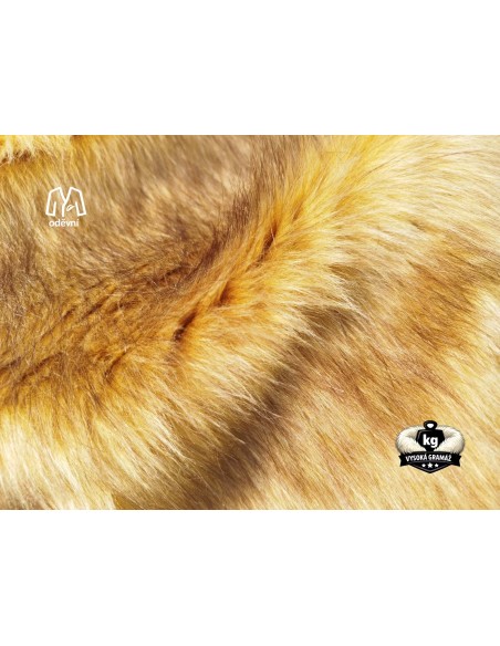 Kožešinový čtverec 48 × 48 cm – zlatohnědá liška Golden Fox, vlas 40 mm