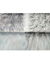 Balíček kožešin šedý mix – 4× cca 24 × 24 cm, různé odstíny a délky vlasu