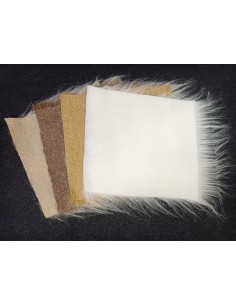 Balíček kožešin světlý mix – 4× cca 24 × 24 cm, jemné přírodní tóny a textury