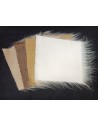 Balíček kožešin světlý mix – 4× cca 24 × 24 cm, jemné přírodní tóny a textury